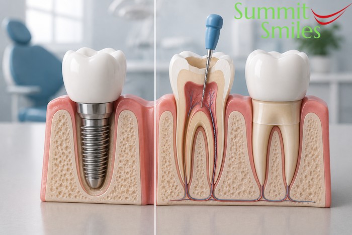 Dental implant vs Root Canal - Summit Smiles La Habra